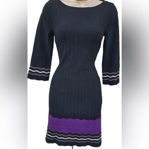 Nine West knit border print midi dress